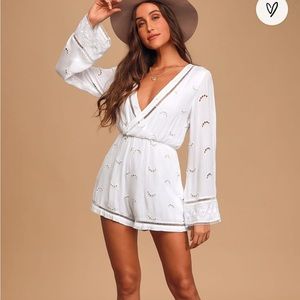White Boho Romper medium